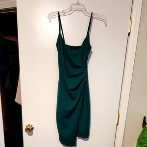 Size 6 dark green short dress with slit